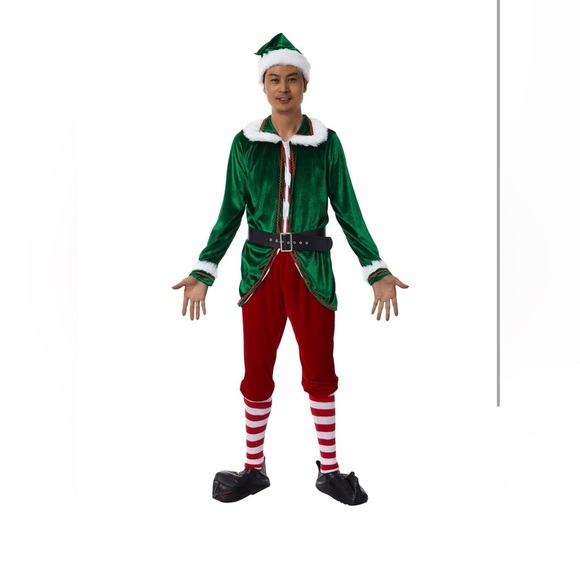 Michellecmm Christmas Santa Elf Costume Set Santa Claus/men size 3XL - Picture 5 of 10